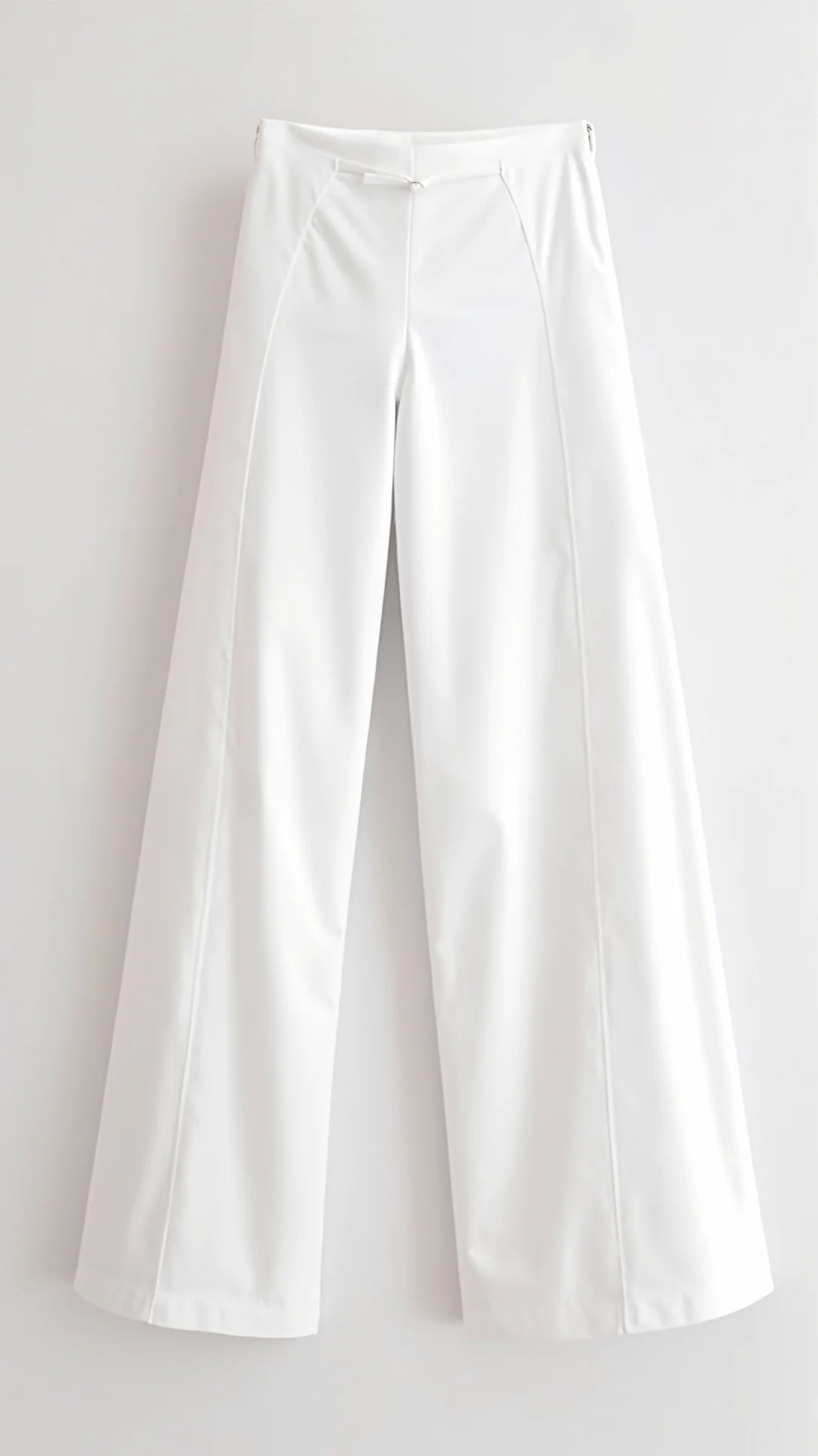 Brooke White Mid Waist Baggy Trousers - Nextleian