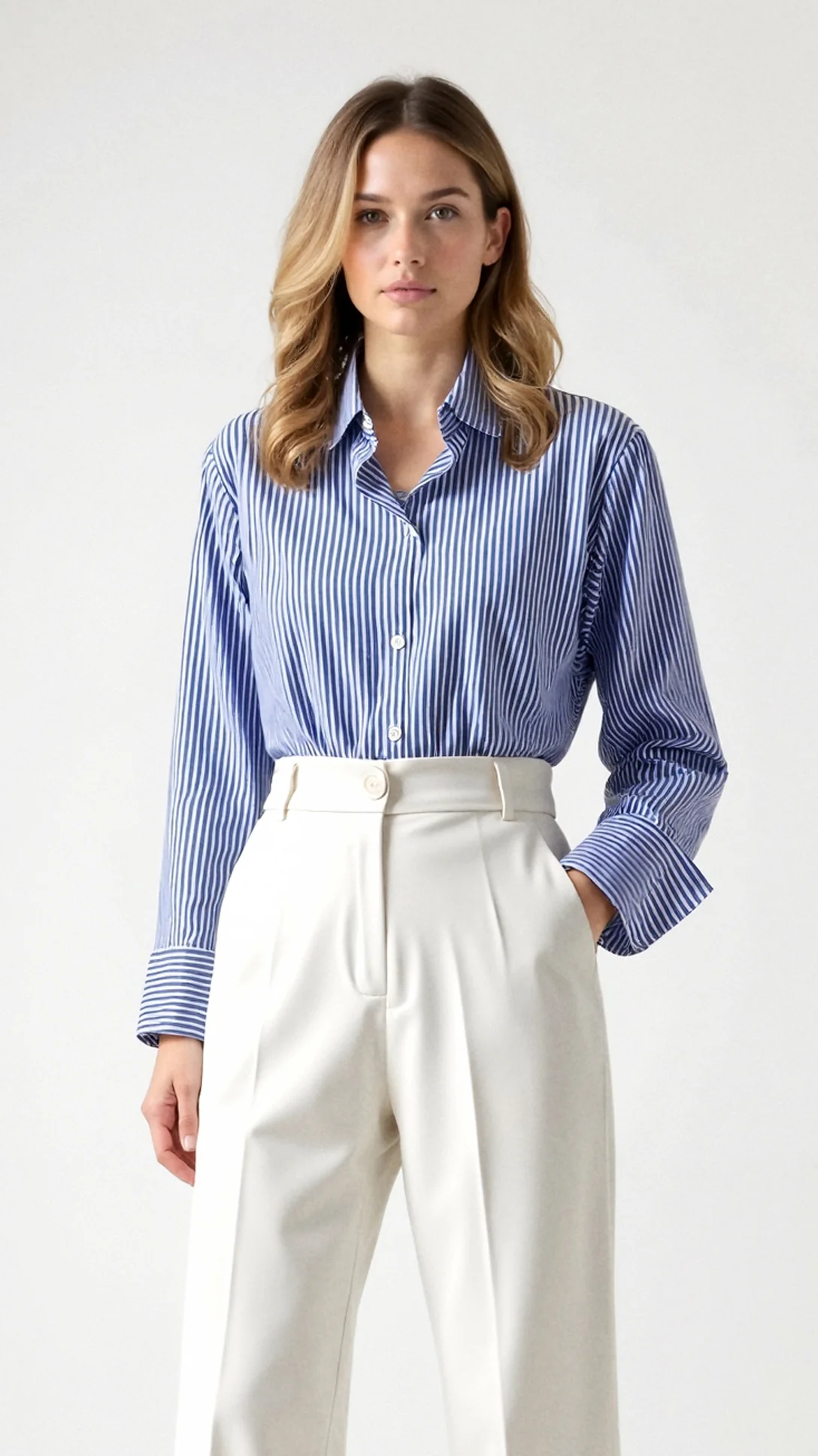Juliana Striped Long Sleeve Blouse - Nextleian